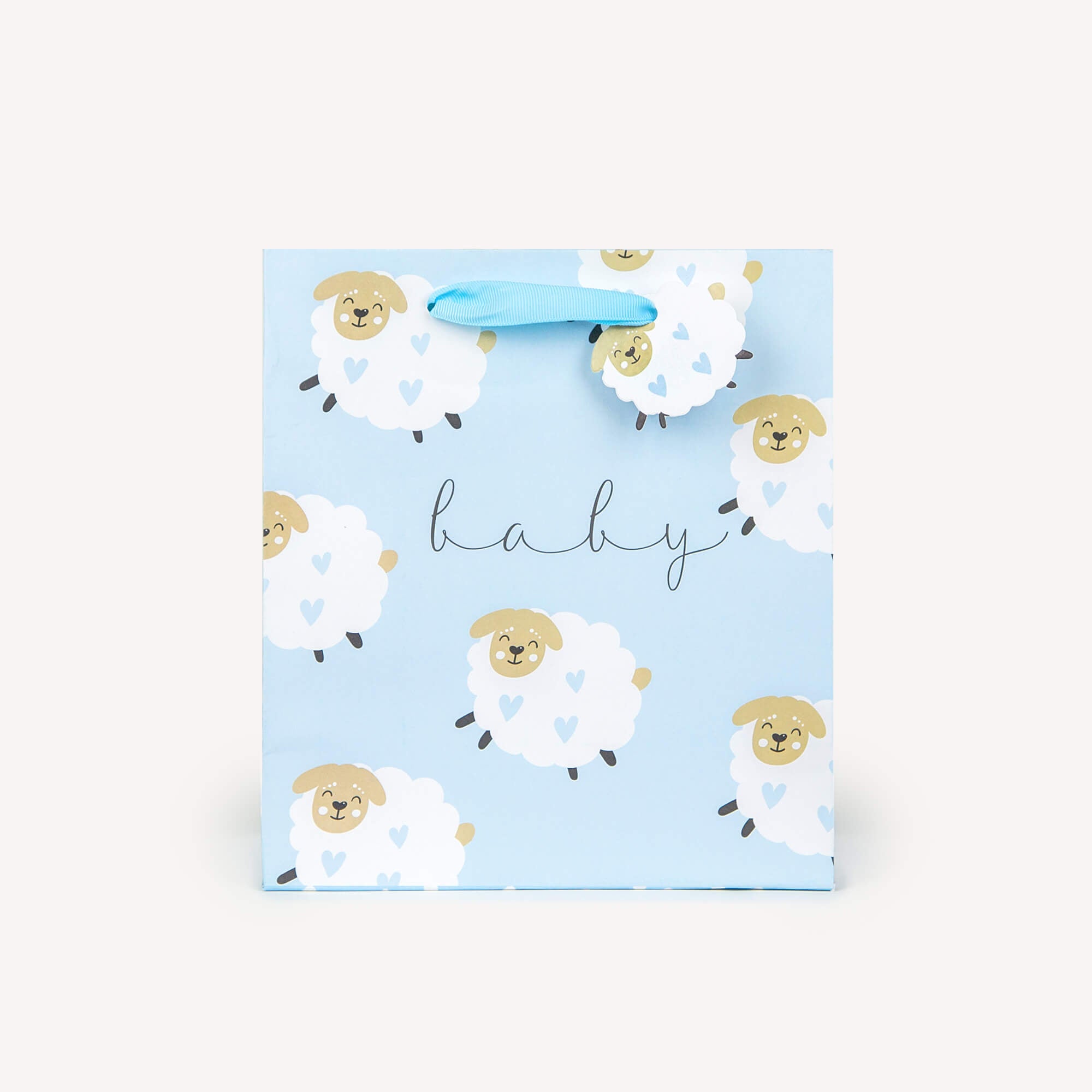 An image of Baby Lambs Blue Medium Gift Bag Whistlefish