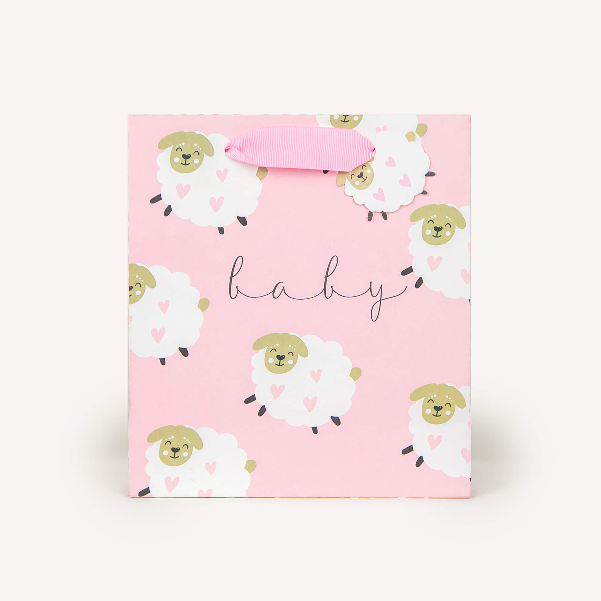 An image of Baby Lambs Pink Medium Gift Bag Whistlefish