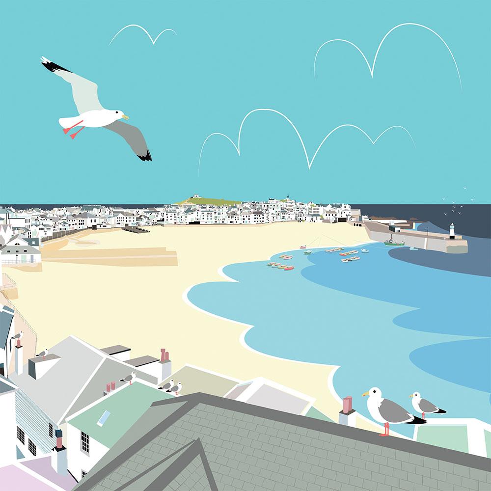 An image of Colourful St Ives Art Print Whistlefish