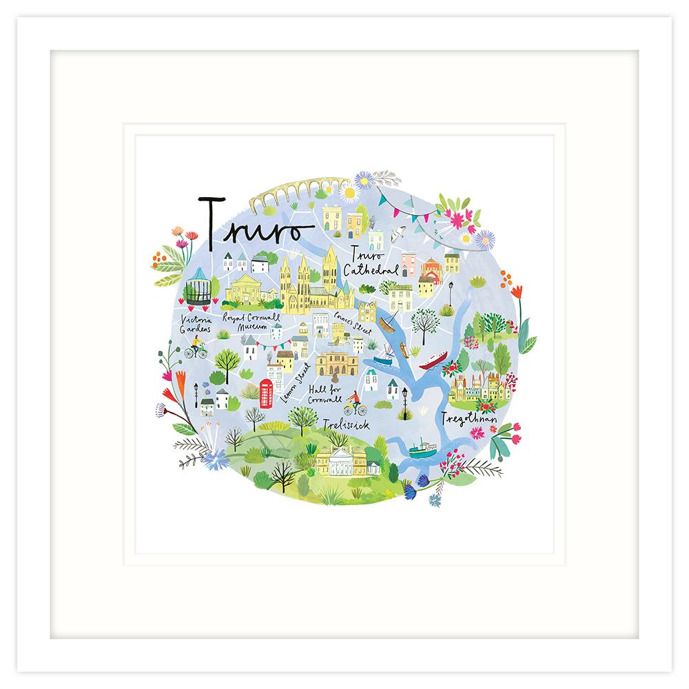 An image of Truro Map Framed Print Whistlefish