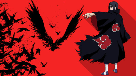 Sasuke Uchiha poster with red background