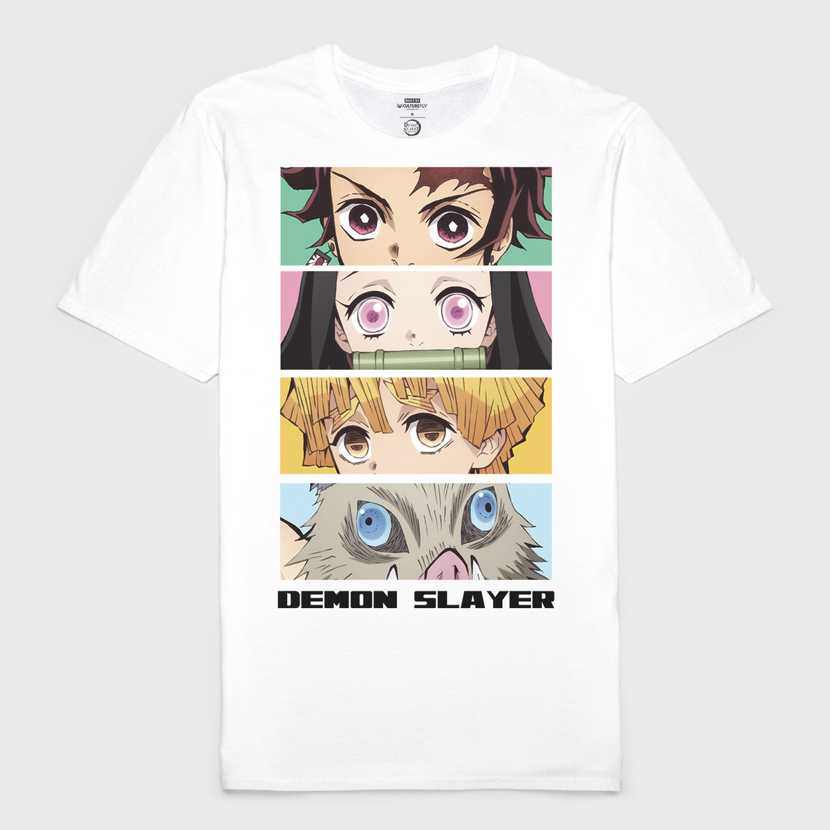 Demon Slayer - Group Eyes 4 Panel White Tee | CultureFly