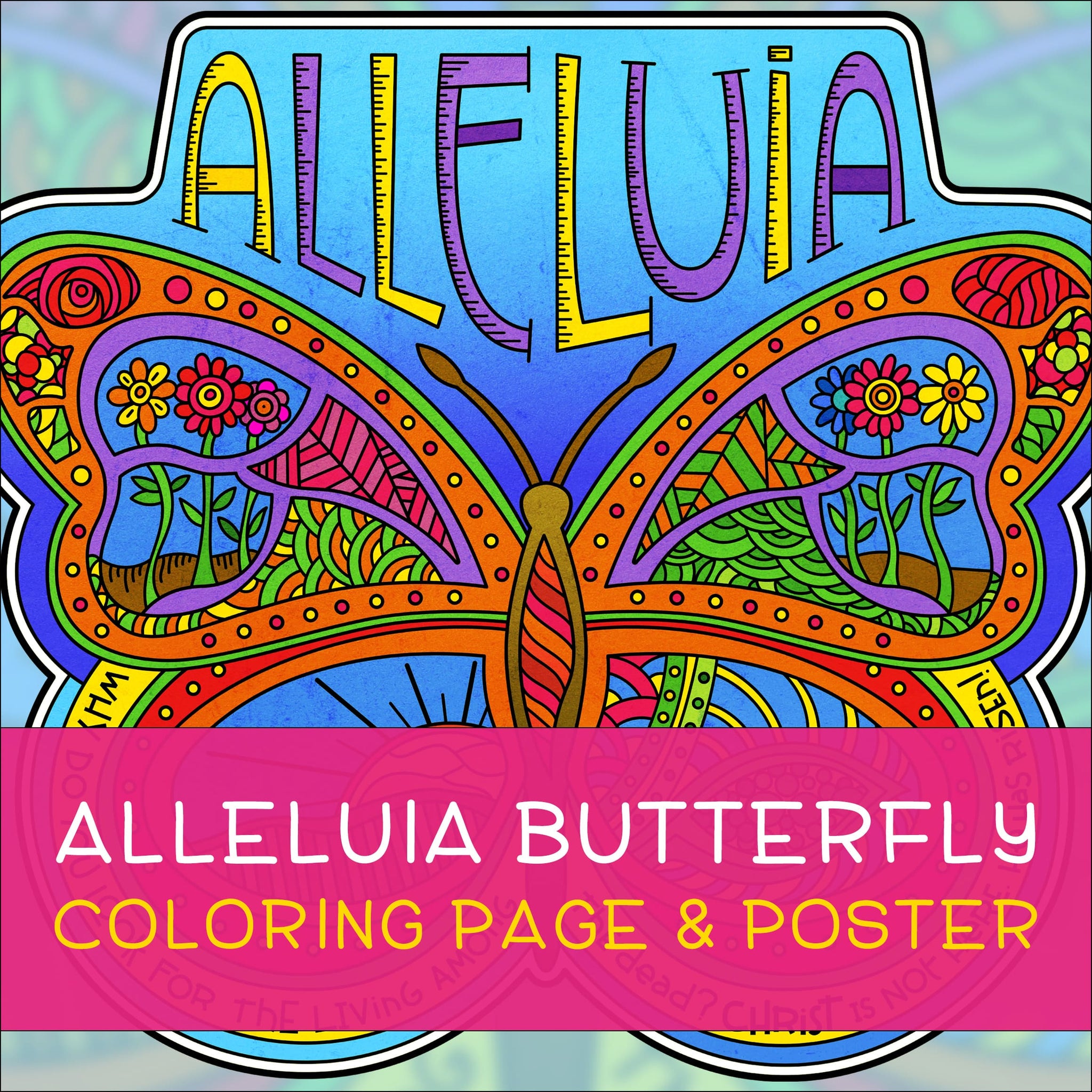 Alleluia Butterfly Coloring Page Amp Poster