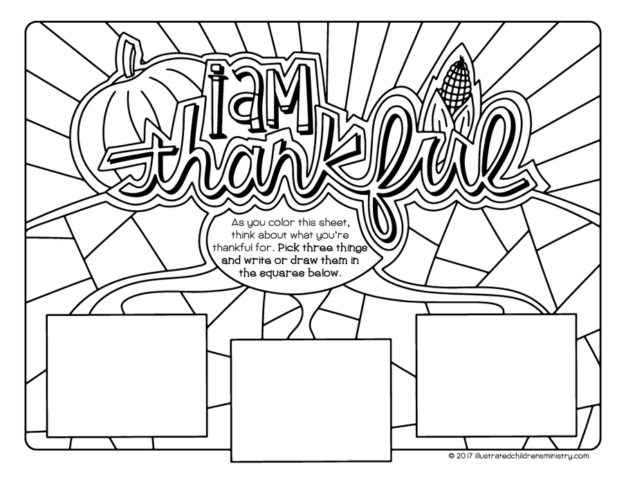 I Am Thankful Coloring Pages Illustrated Ministry