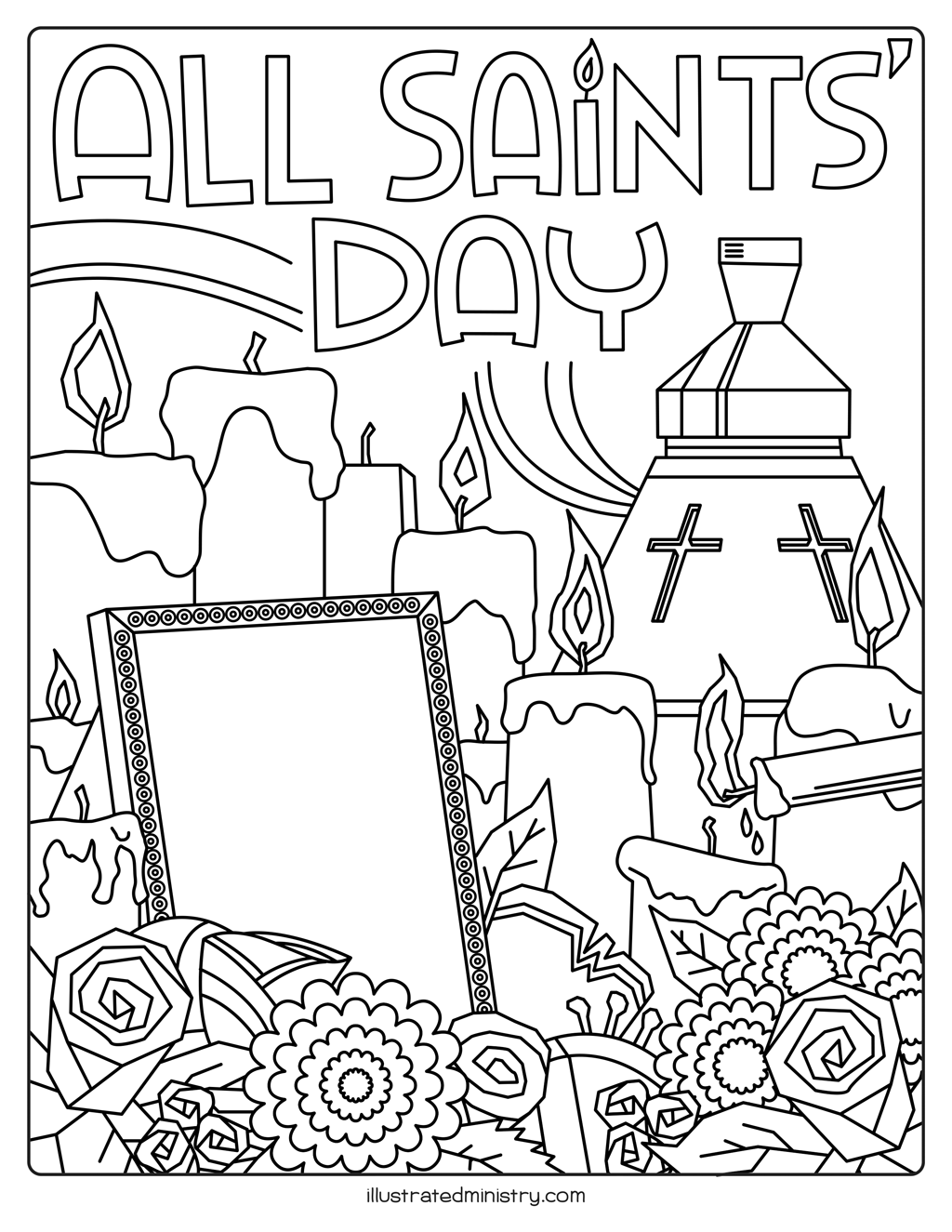 All Saints Coloring Page Sketch Coloring Page