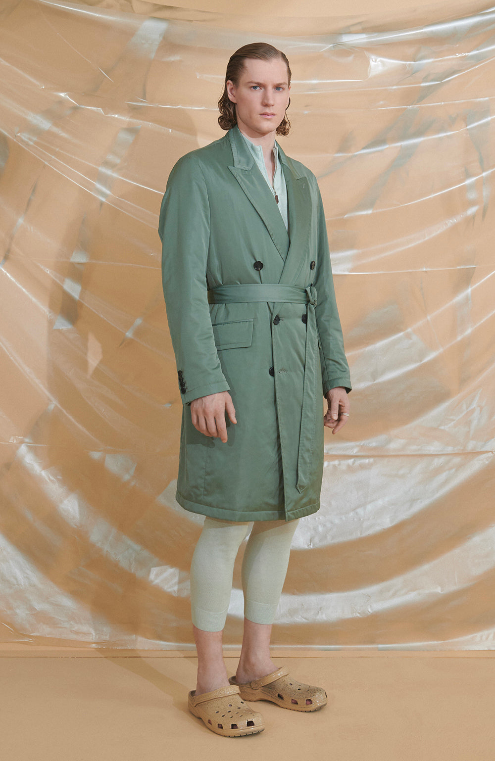 khaki raincoat