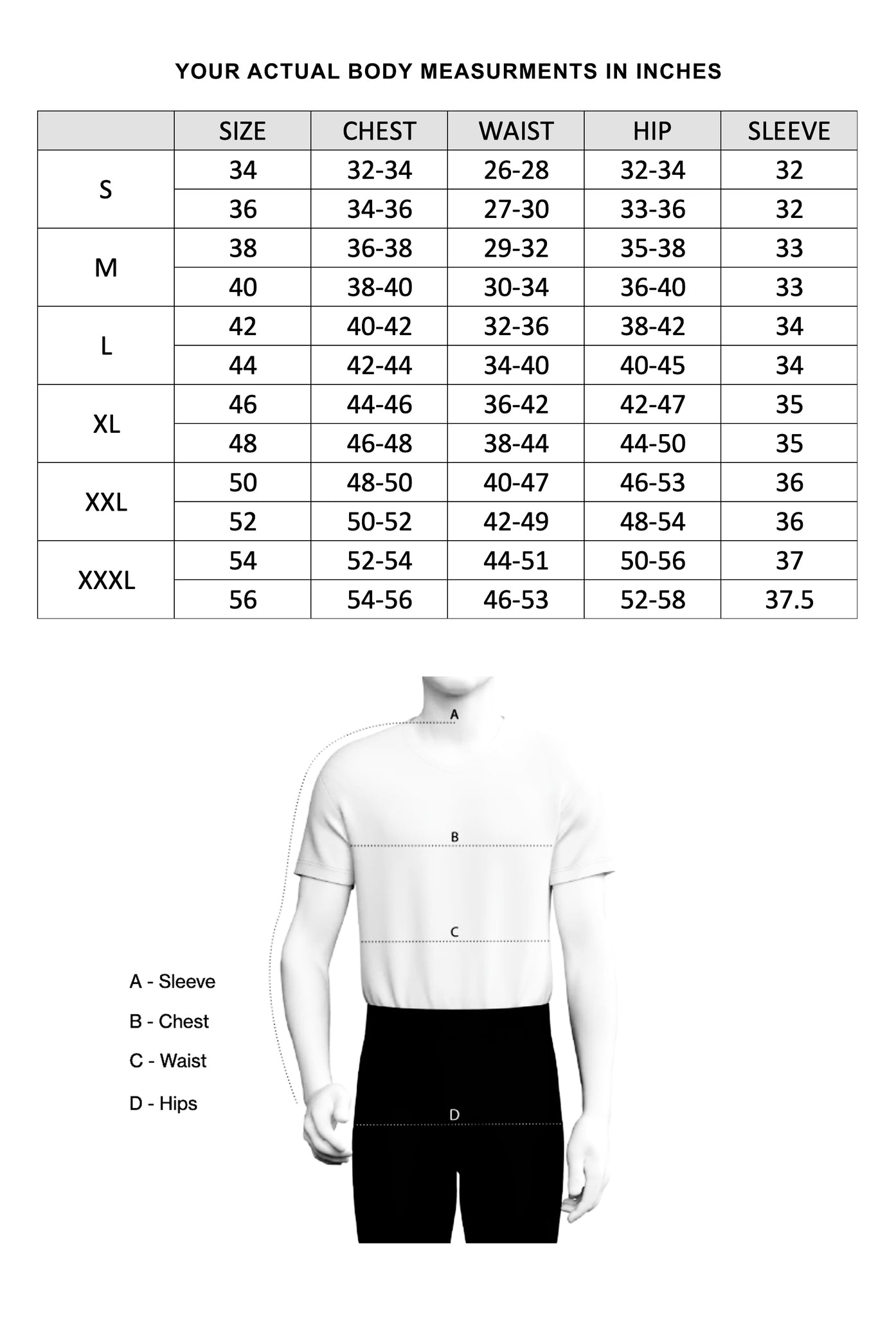 SIZE CHART