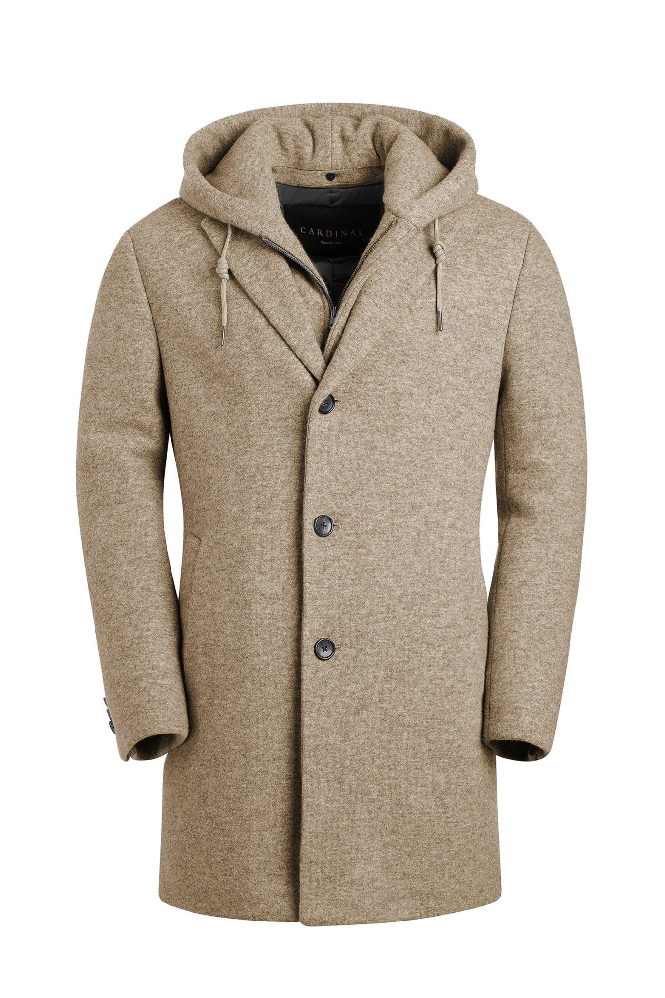 MONT-ROYAL NAVY MELANGE WOOL & CASHMERE CAR COAT