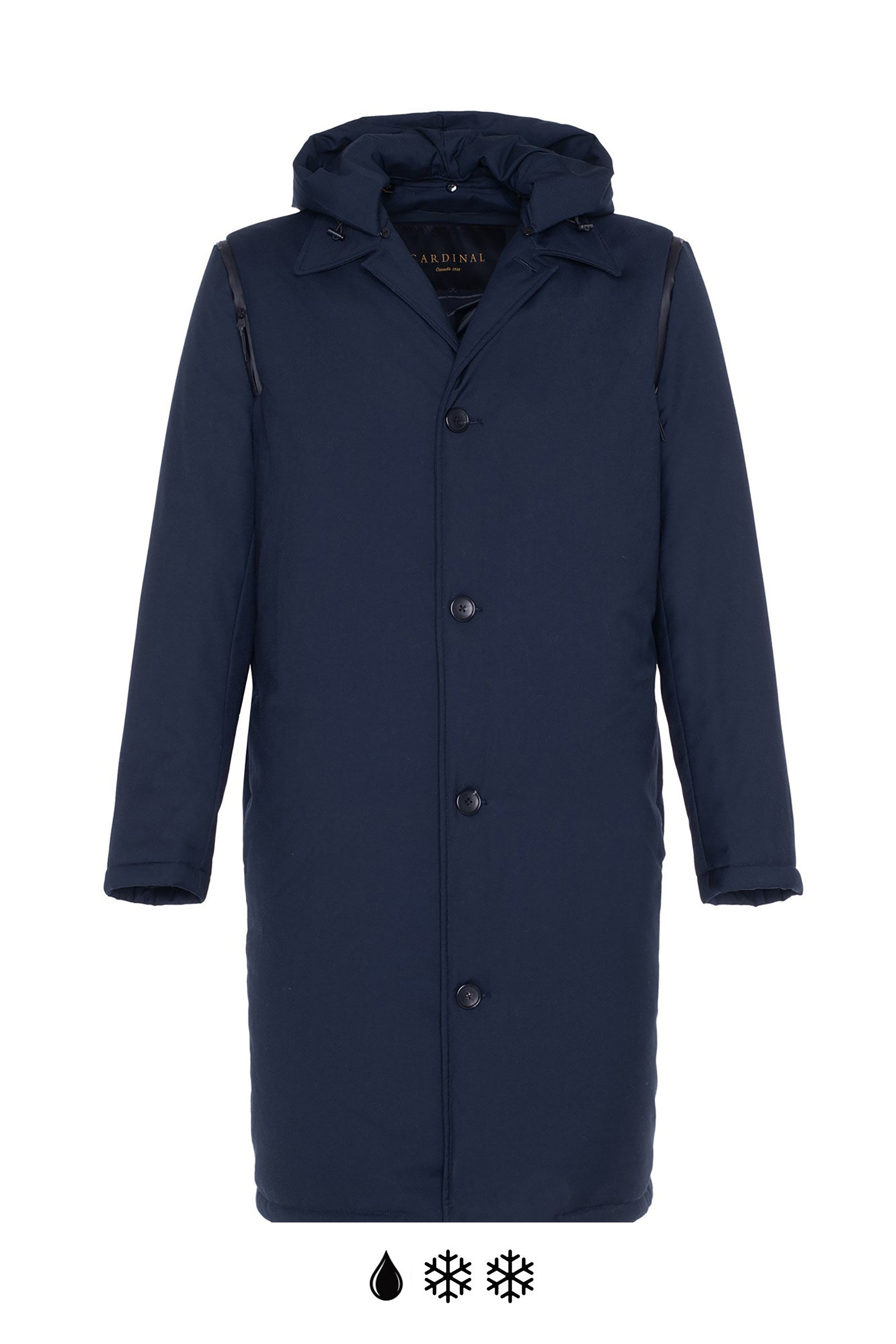 MONT-ROYAL NAVY MELANGE WOOL & CASHMERE CAR COAT