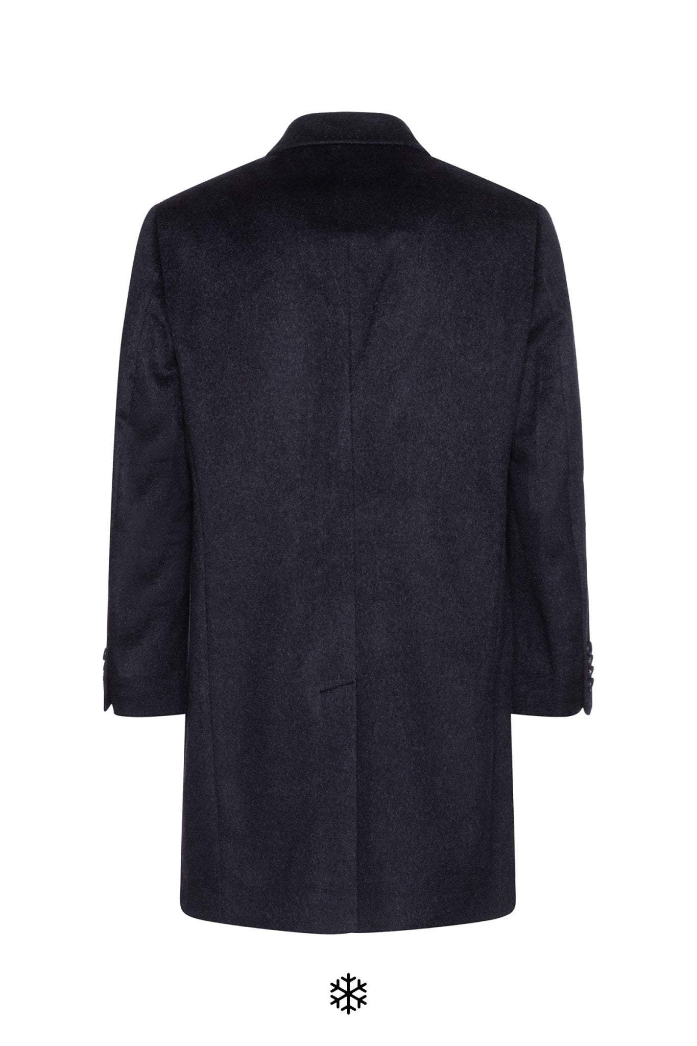 MONT-ROYAL NAVY MELANGE WOOL & CASHMERE CAR COAT