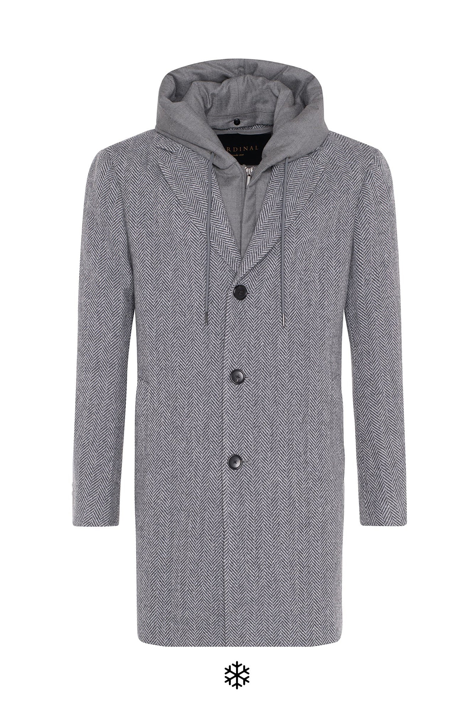 SUTTON LIGHT GRAY WOOL OVERCOAT