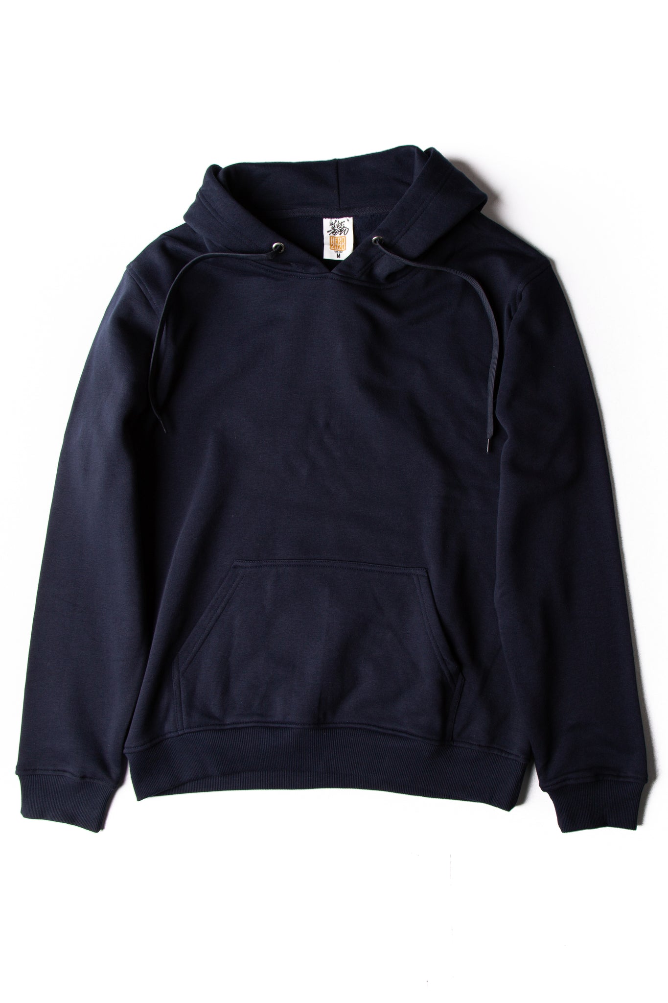 a blue hoodie