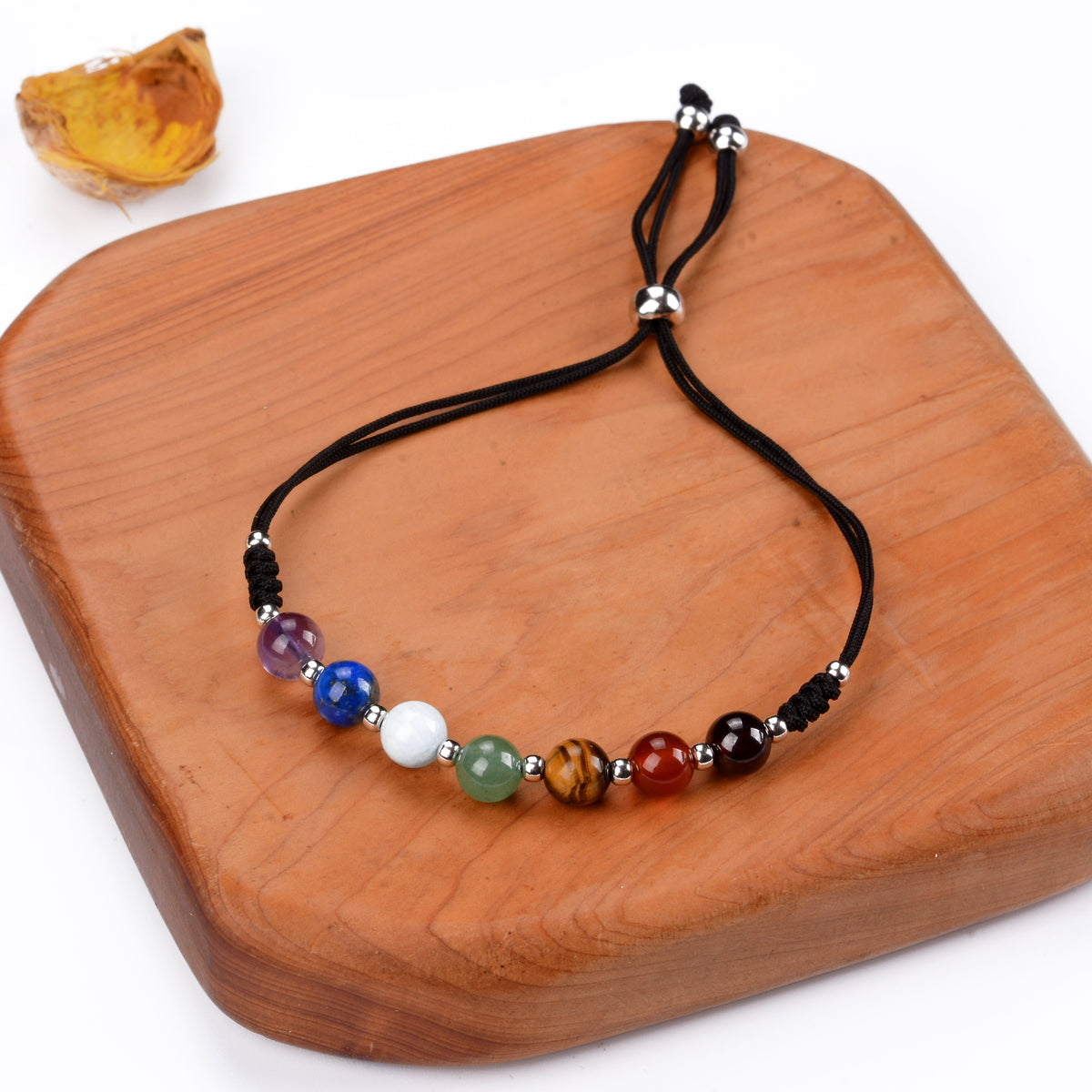 One 6mm Seven Chakra Bracelet, Stone Beaded Chakra Bracelet