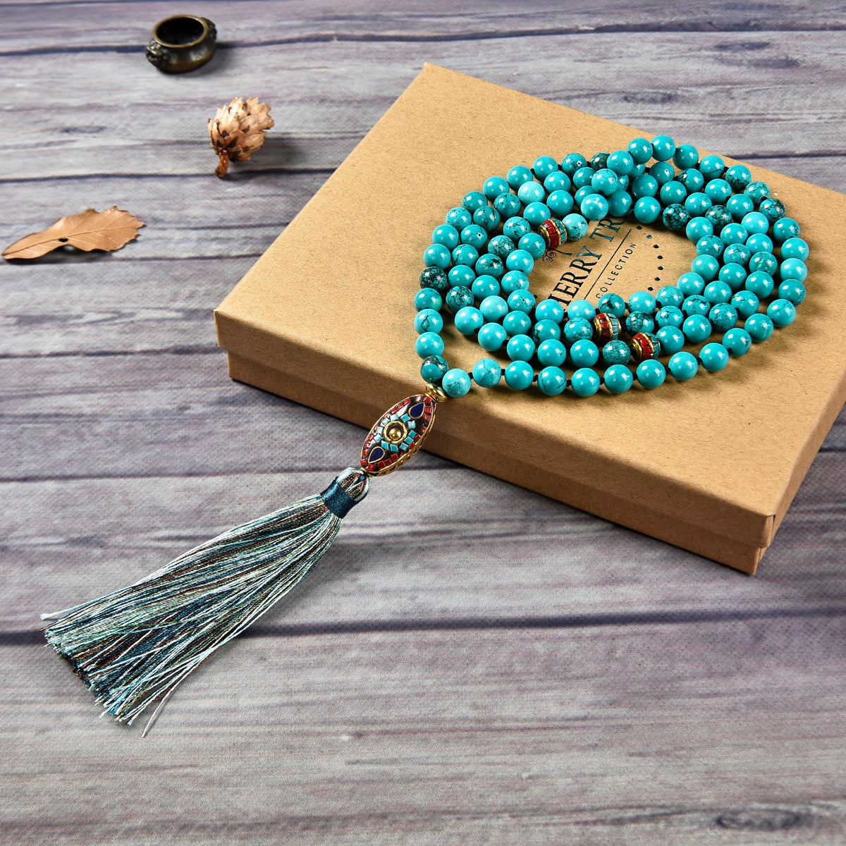 Hand Knotted Green Kyanite Stone 108 bead Japa Mala Necklace with gold –  Artifact Bead Company