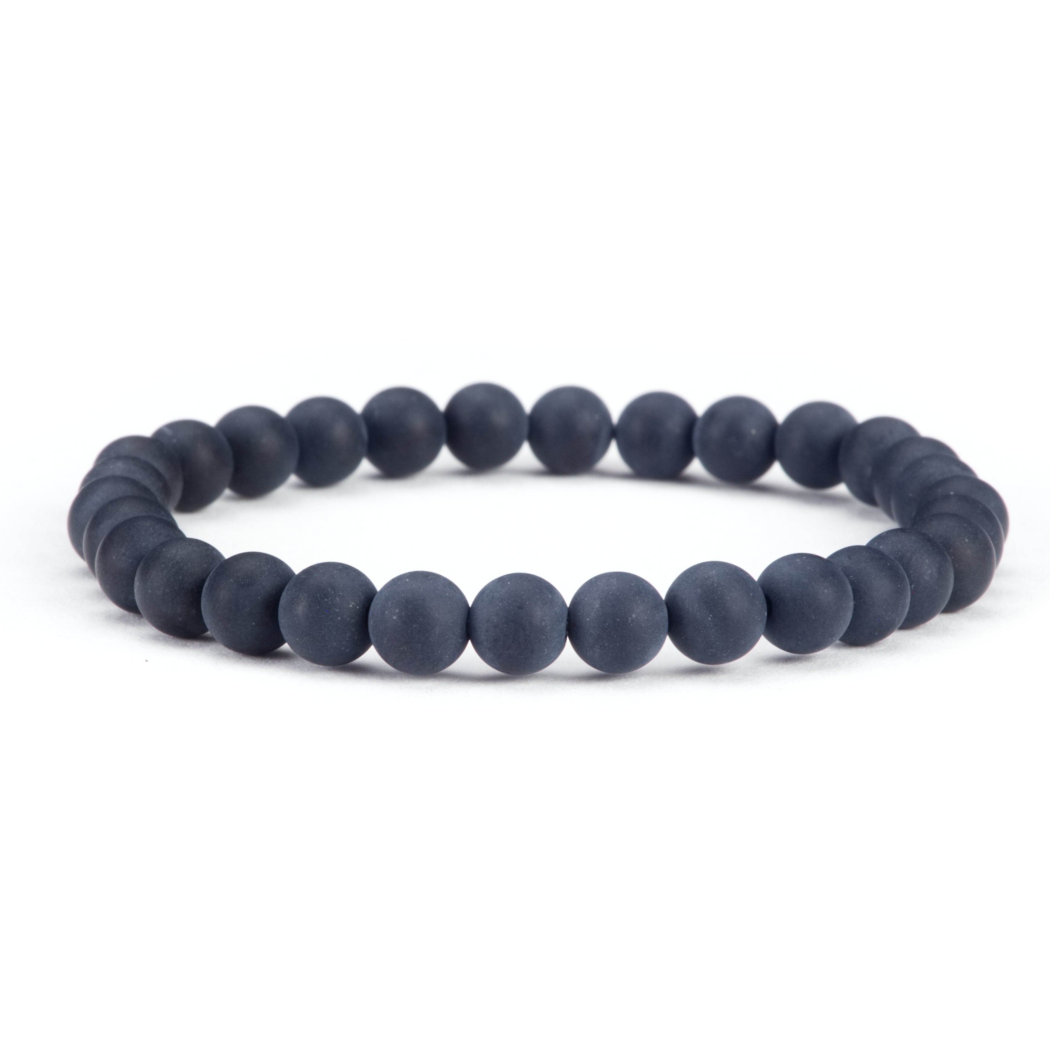 Black Agate | Hakik Gemstone Stretchable Round Beads Bracelet With  Turquoise | Firoza Bead (1 Pc) - numeroastro - 3865764
