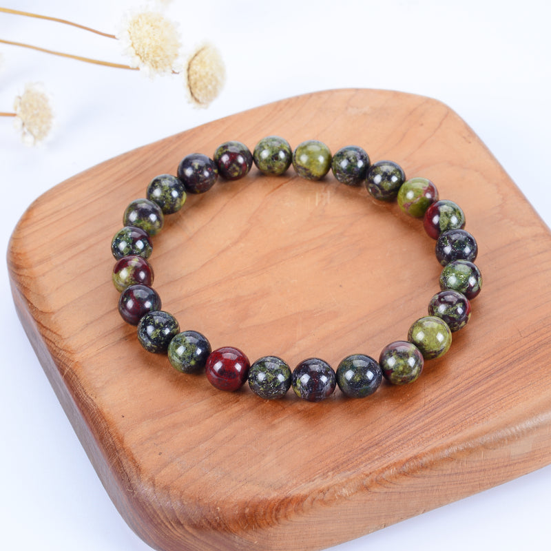 Stretch Bracelet 8mm Beads Dragon Blood Jasper Cherry Tree Collection