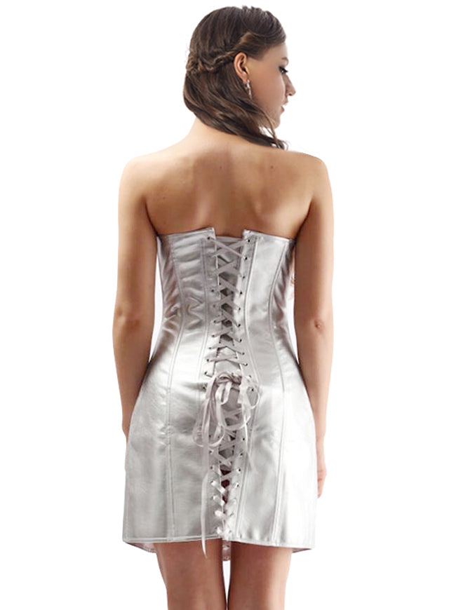 silver corset dress