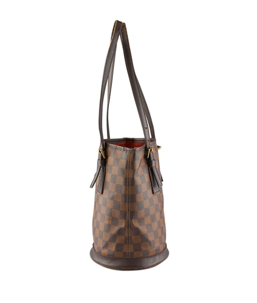 Louis Vuitton N42240 Petit Bucket Brown Damier Ebene Coated Canvas Tote | Cash In My Bag