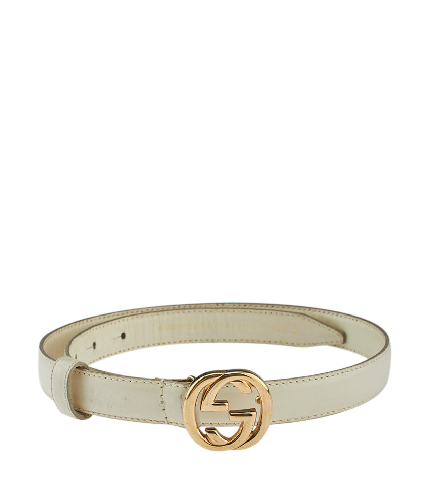 Gucci Cream Leather Belt, Size 65 | Cash In My Bag