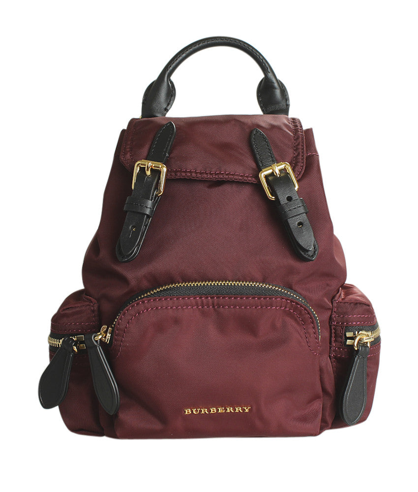 Burberry Small Rucksack Burgundy Nylon Backpack – Cashinmybag