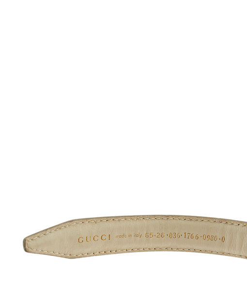 Gucci Cream Leather Belt, Size 65 | Cash In My Bag