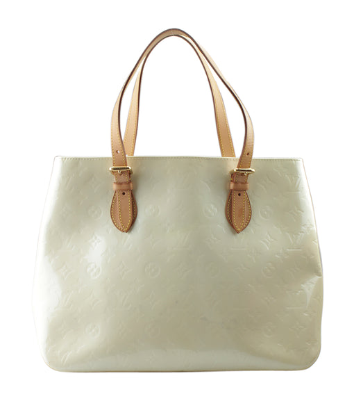 Louis Vuitton M91511 Brentwood Cream Vernis Leather Tote | Cash In My Bag