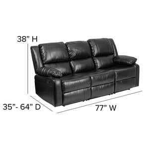 Flash Furniture Harmony Series Leather Sofa with Two Built-In Recliners