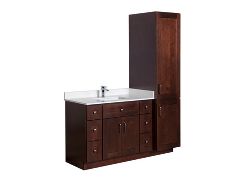 Single Sink Vanity with Linen Cabinet