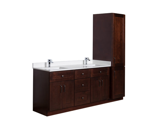 Double Sink Vanity with Linen Cabinet