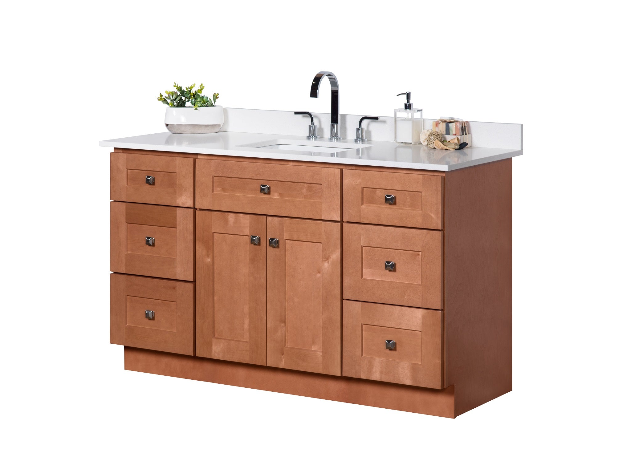 54 Single Sink Maple Wood Bathroom Vanity In Almond Broadway Vanities