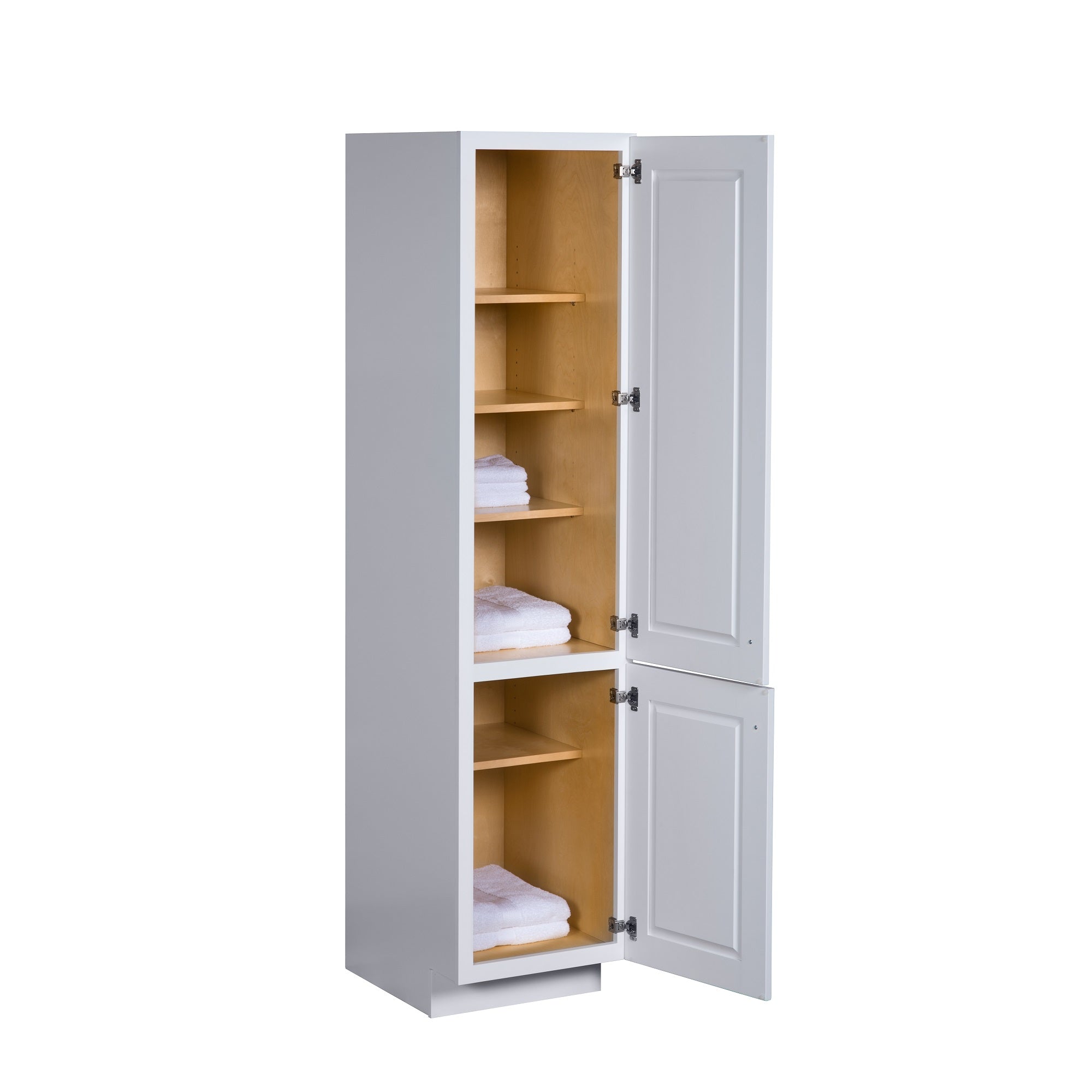White Floor Standing Linen Cabinet Semi Custom Collection