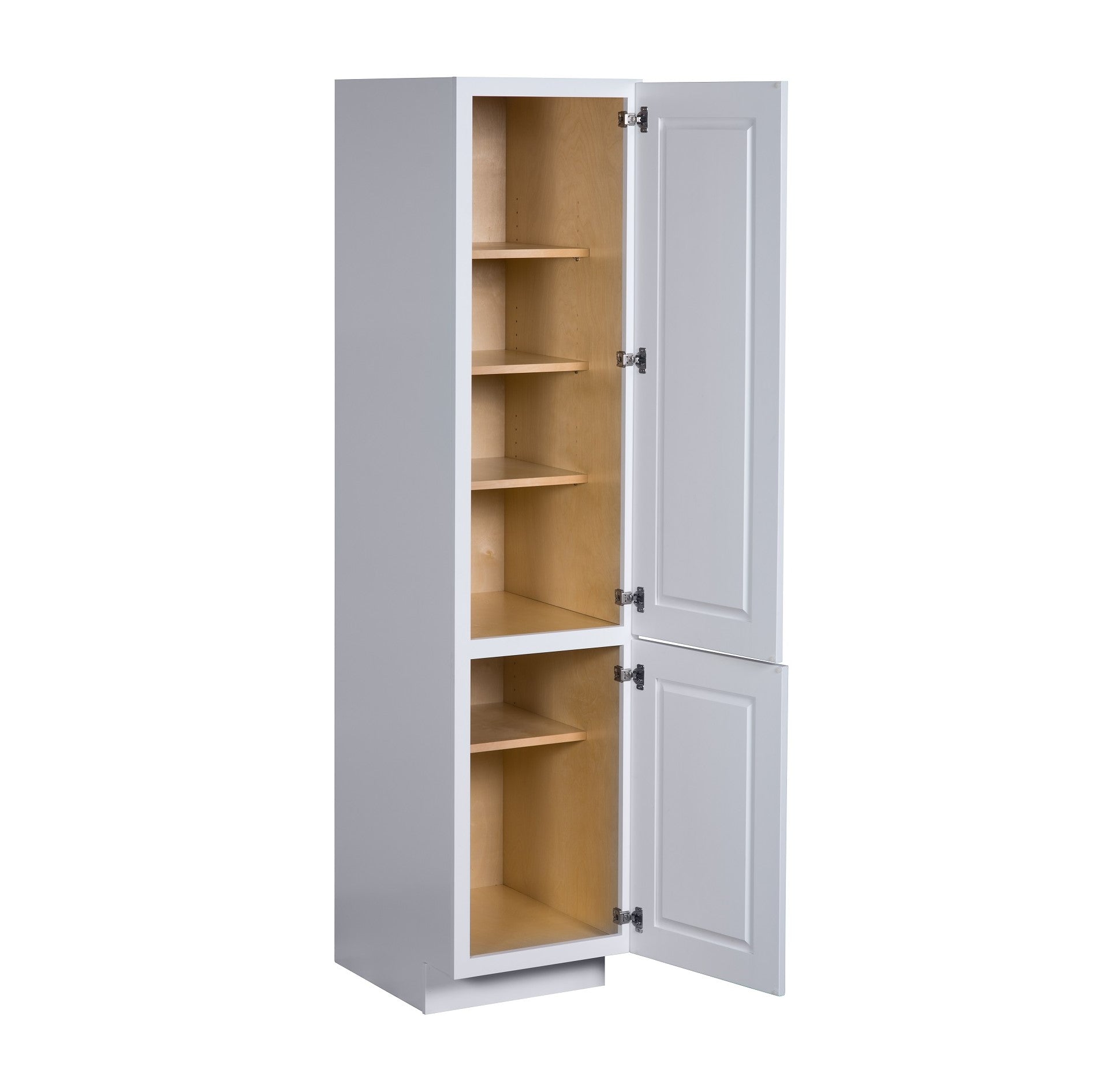 White Floor Standing Linen Cabinet Semi Custom Collection