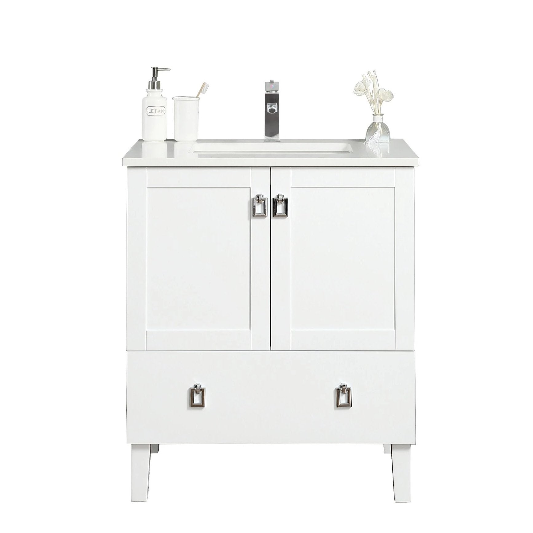 Tessa Bathroom Vanity In Toga White 30 Inch Broadway Vanities