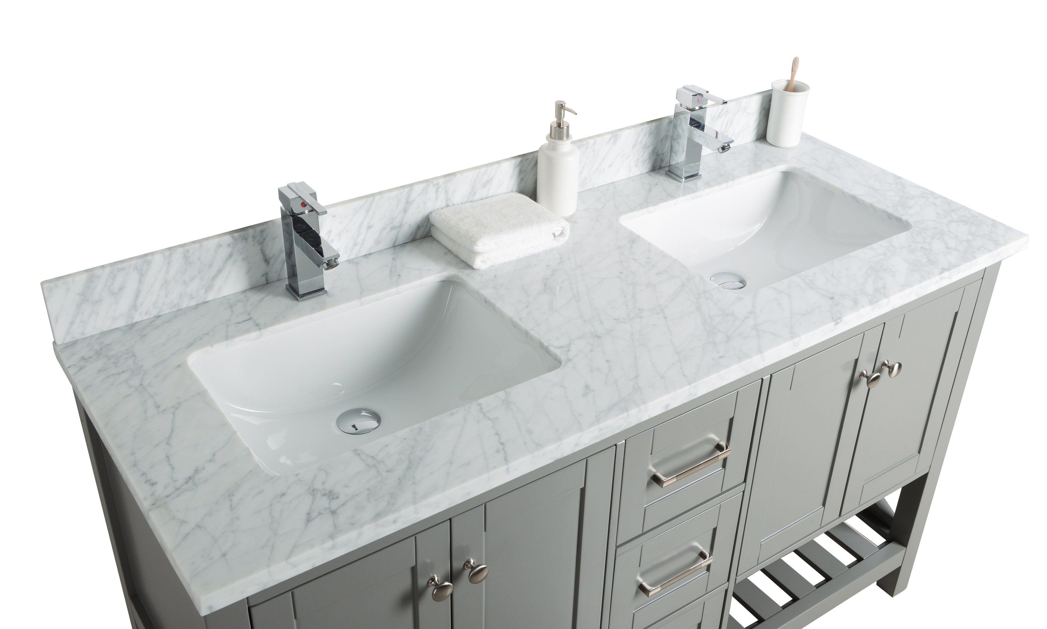 59 Taiya Bathroom Vanity In Grey Rock Double Sink Broadway