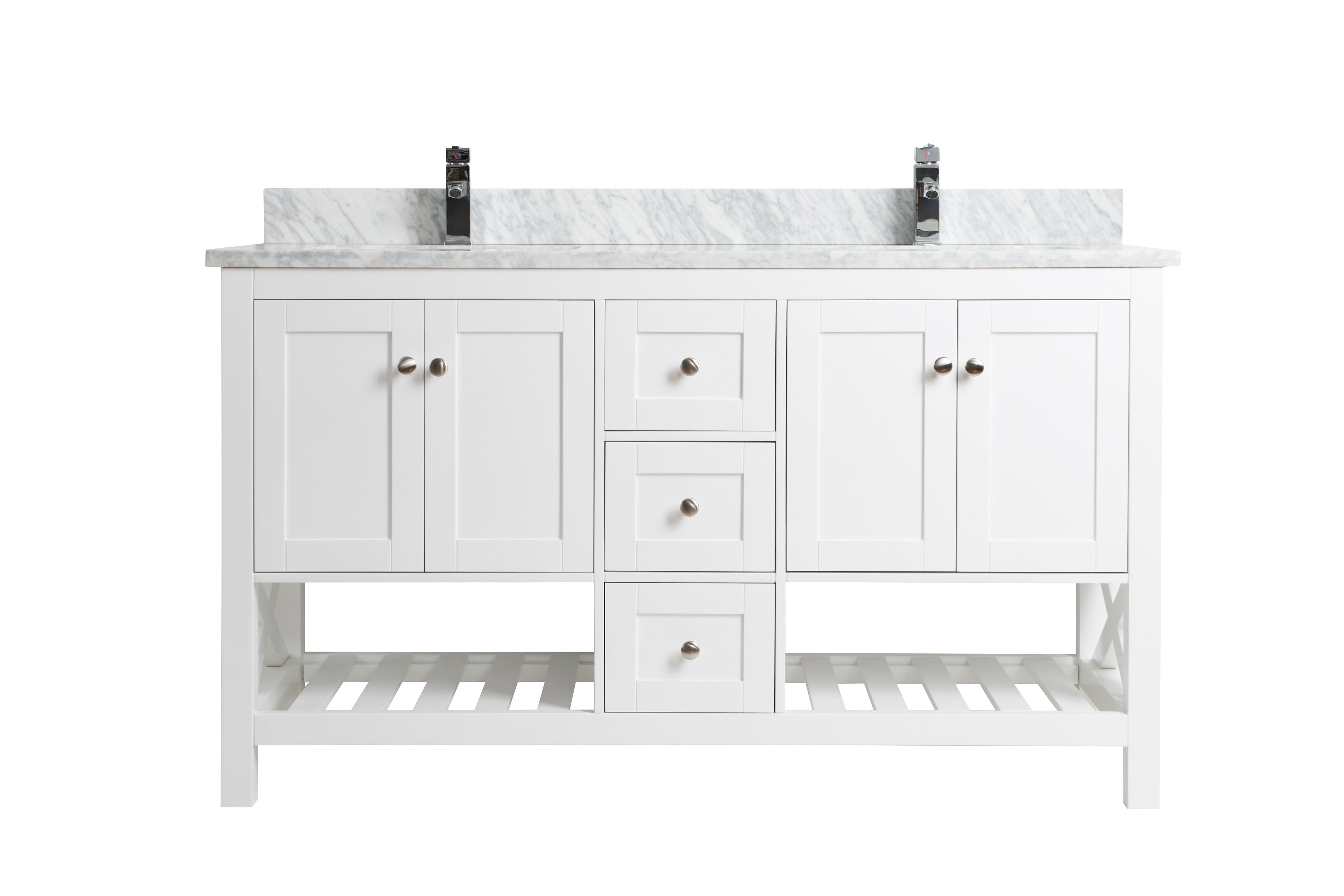 59 Taiya Bathroom Vanity In Toga White Double Sink Broadway Vanities