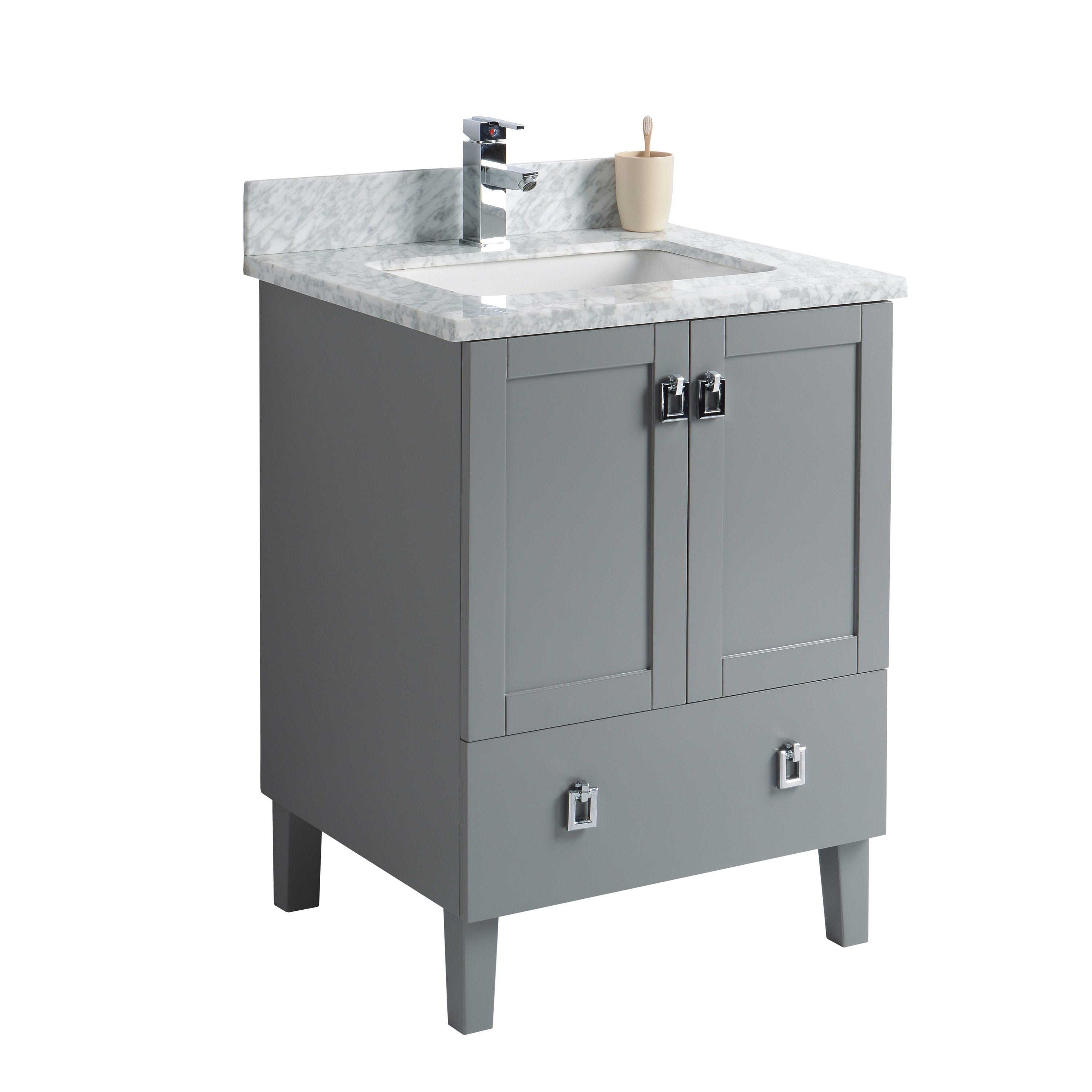 Tessa Bathroom Vanity In Grey Rock 24 Inch Broadway Vanities