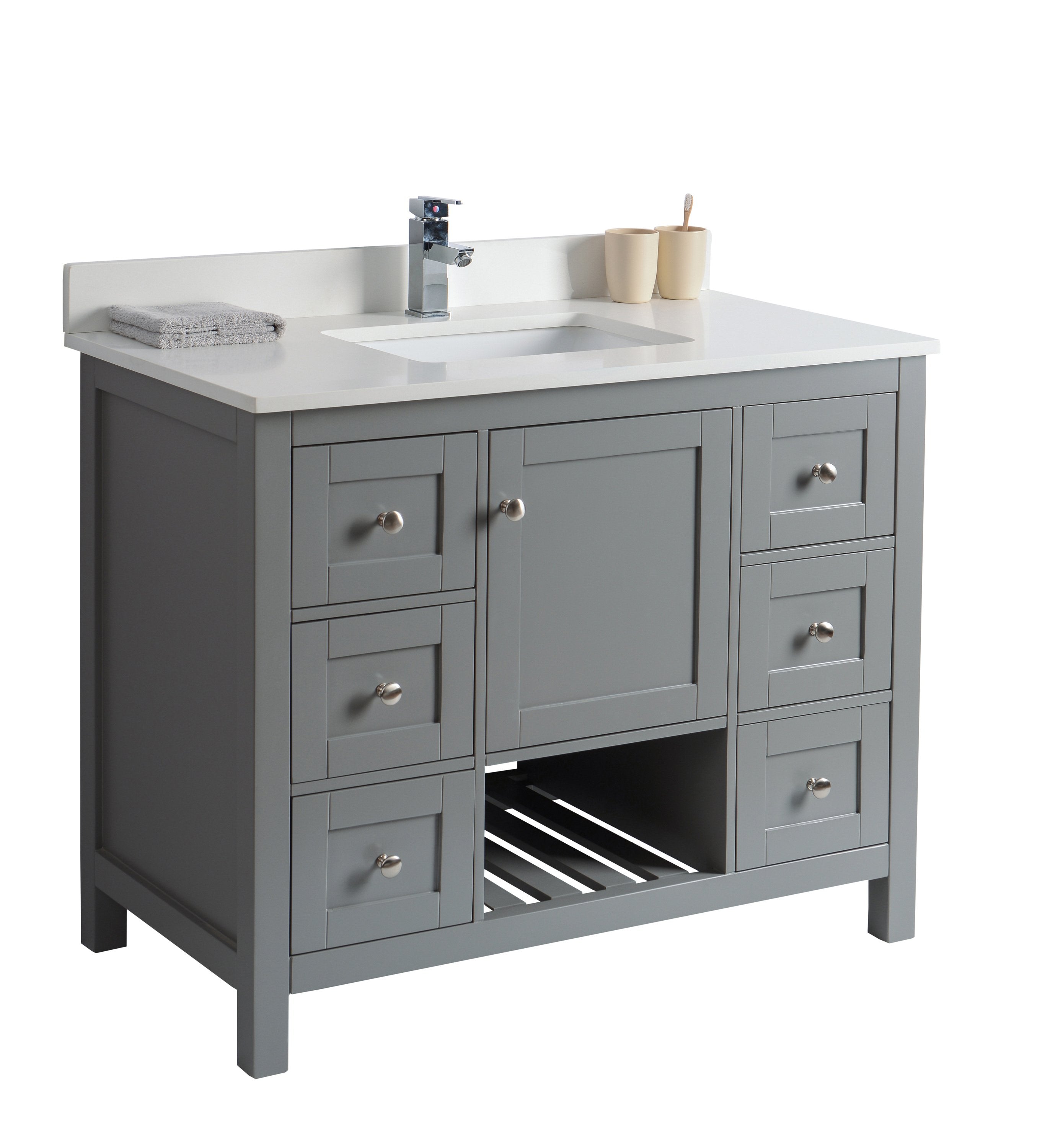 42 Taiya Bathroom Vanity In Grey Rock Broadway Vanities