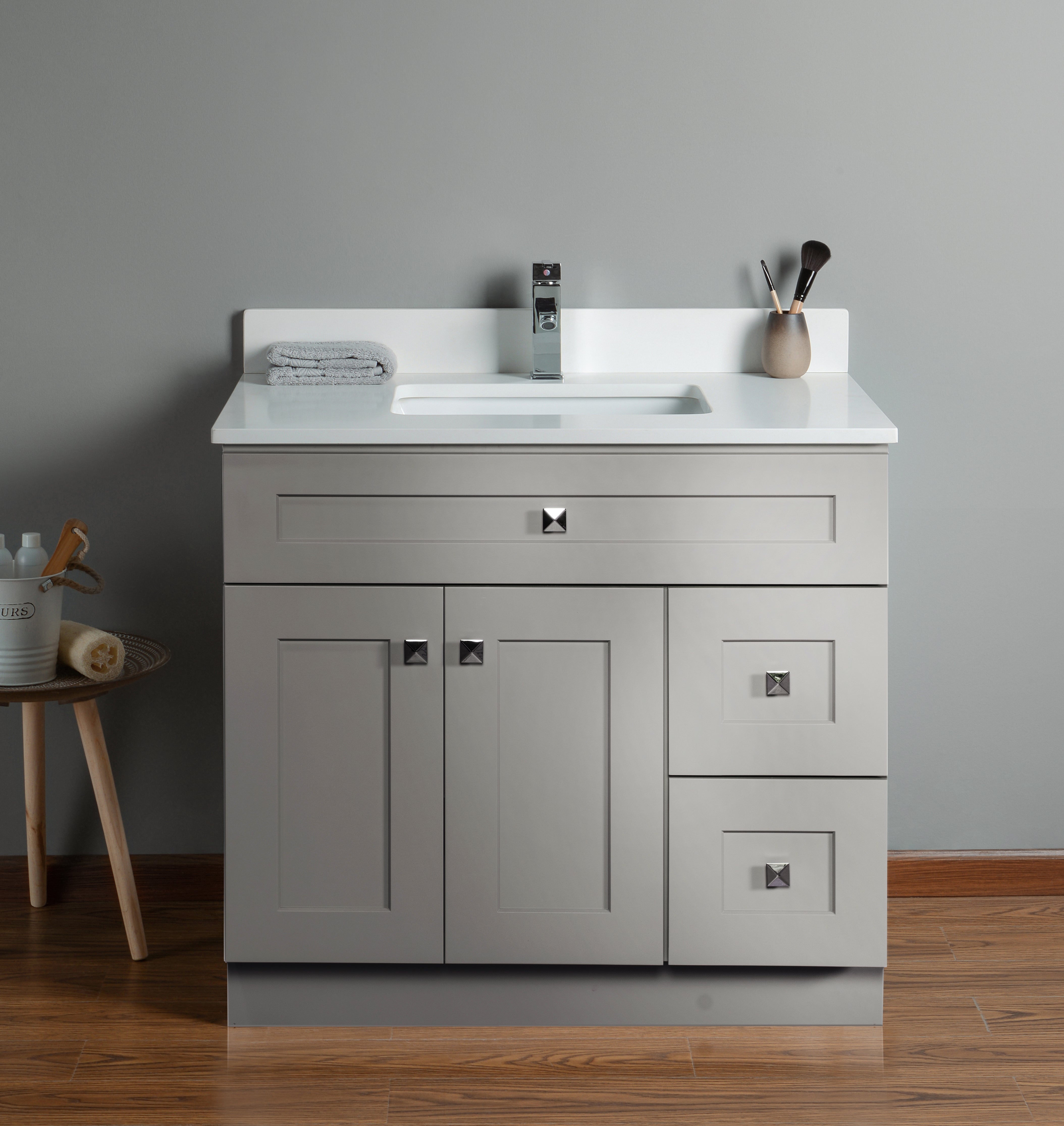 36 Maple Wood Bathroom Vanity In Grey Broadway Vanities