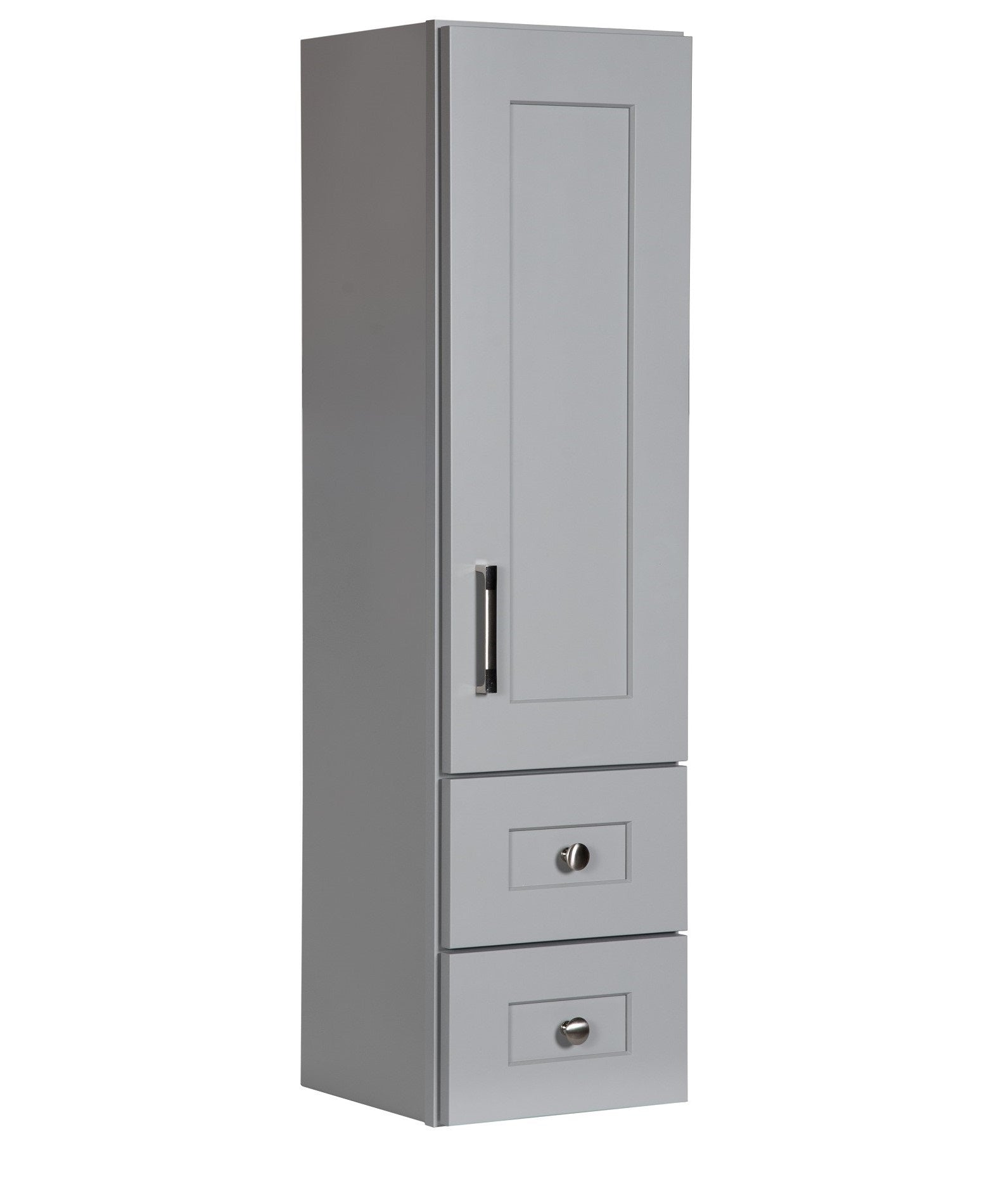 Grey Linen Cabinet With Wood Door Semi Custom Collection Broadway Vanities