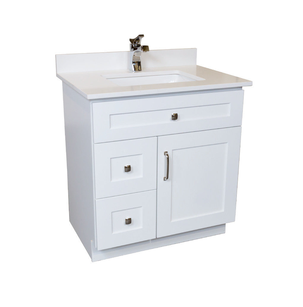 30 Bathroom Vanity In White Combo Broadway Vanities