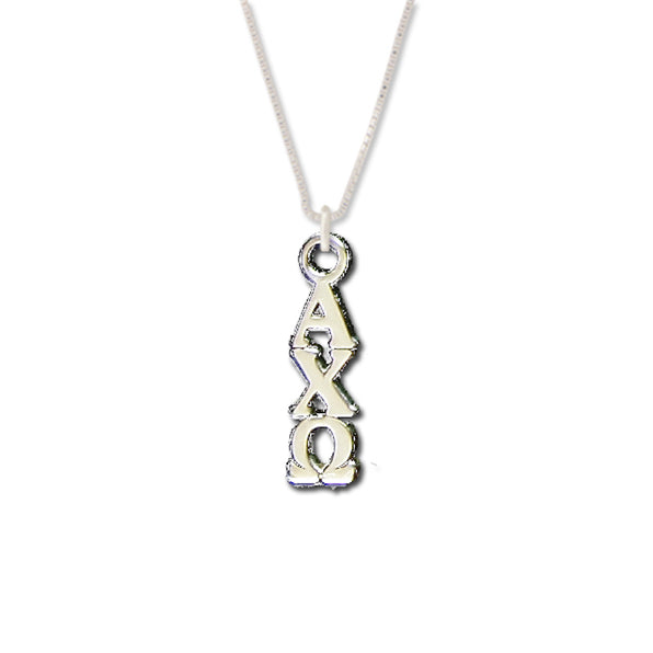 Alpha Chi Omega Lavaliers sterling silver. Add a 16 in, 18 in, or 20 in sterling silver box chain. Is it a gift? Let us ship for you in a gift box tied with ribbon and a handwritten gift card.