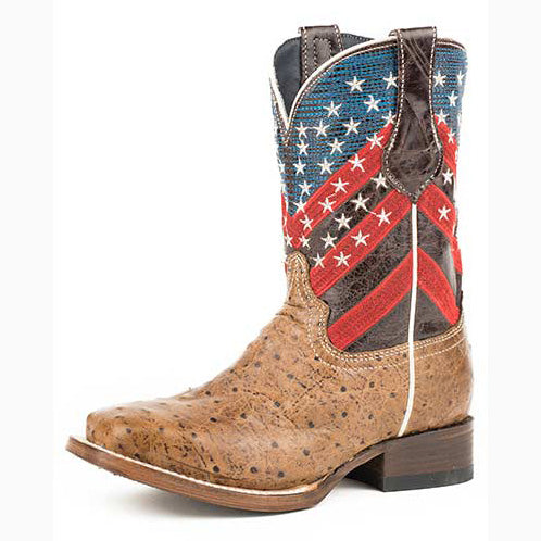 square toe american flag boots