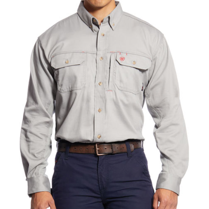 Ariat FR Solid Vent Work Shirt Silver 