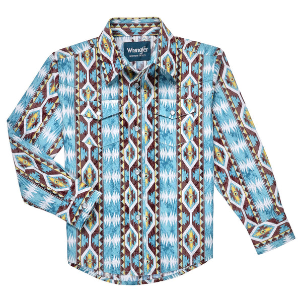 Wrangler Boy's Blue Checotah Print – Western Edge, Ltd.