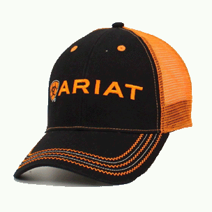 orange ariat hat