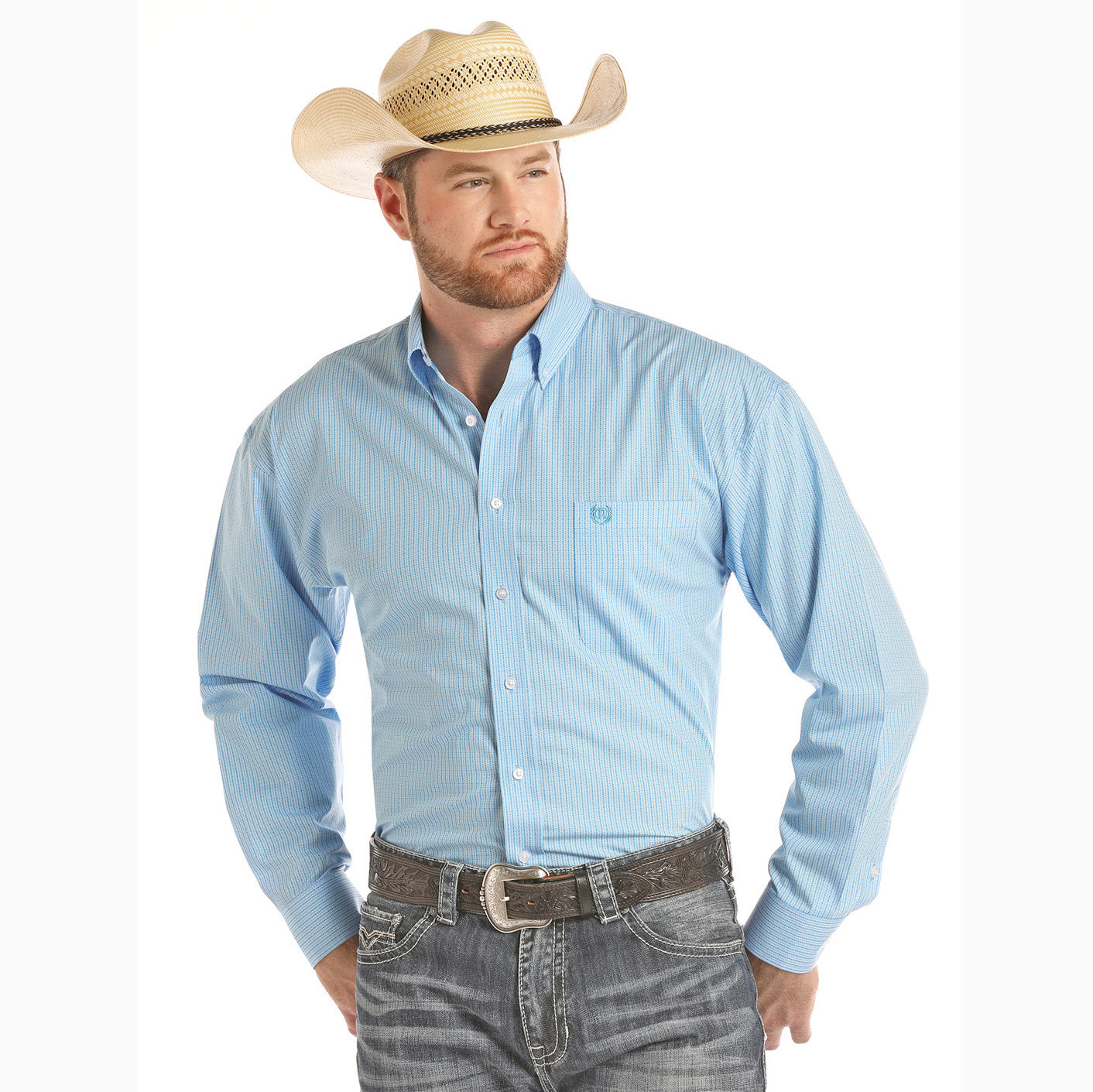 baby blue western shirt