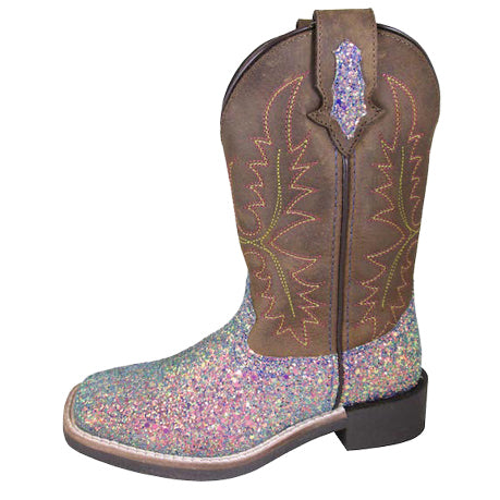 glitter square toe boots