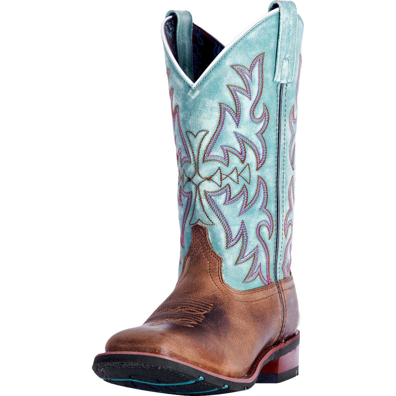 turquoise square toe boots