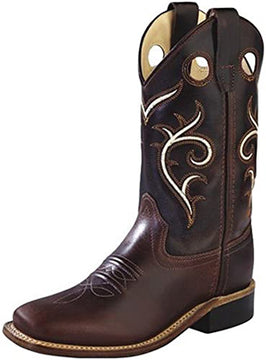 Children's Chocolate Brown White Swirl Boots