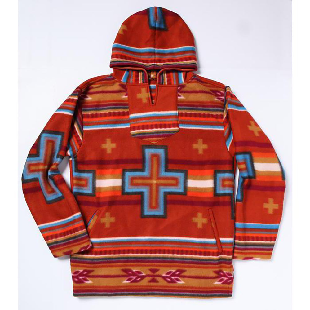 Download Rust Aztec Fleece Pullover Hoodie - Western Edge, Ltd.